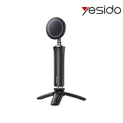yesido C233 磁吸手機支架(可夾桌版/三角站立) 輕巧便攜 迷你體積 自拍支架 -黑色