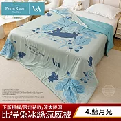 【PETER RABBIT】比得兔與V&A博物館 冰絲涼被-任選(雙人尺寸/正版授權/冰冰被/涼被) 藍月光
