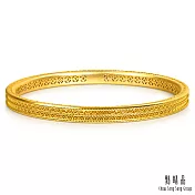 【點睛品】鏤空水波紋 黃金手鐲_計價黃金(07)
