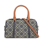 TORY BURCH T Monogram 標誌緹花迷你波式頓包 (海軍藍)