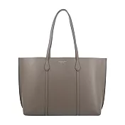 TORY BURCH PERRY燙金LOGO牛皮托特包(多色選)- 橡木灰