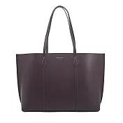TORY BURCH PERRY燙金LOGO牛皮托特包(多色選)- 酒紅