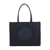 TORY BURCH ELLA 經典立體LOGO尼龍托特包(小)- 黑色
