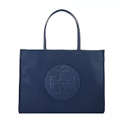 TORY BURCH ELLA 經典立體LOGO尼龍托特包(大)- 海軍藍