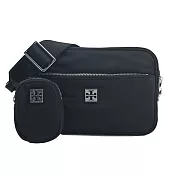 TORY BURCH VIRGINIA 再生尼龍拉鍊斜背包- 黑