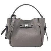 TORY BURCH Romy 束帶繩兩用水桶包(迷你)- 橡木灰