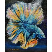 【玲廊滿藝】盧來全-彩色鬥魚系列NO.3-飄舞27x22cm