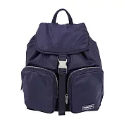 BURBERRY Rucksack 白色方形標誌中型軍旅後背包 (海軍藍)