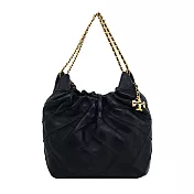 TORY BURCH Fleming 納帕皮革吊墜束口包(迷你)- 黑