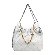 TORY BURCH Fleming Soft吊墜復古束口包(迷你/多色選)- 白色