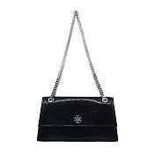 TORY BURCH  Turnlock 鏈袋單肩包- 黑銀
