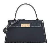 TORY BURCH LEE RADZIWILL 車線皮革兩用包(小)- 黑色
