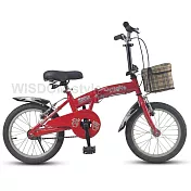 Wisdom Style 台灣製 16吋折疊腳踏車(抗震坐墊) 紅