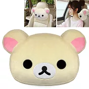 【Rilakkuma 拉拉熊】小白熊(臉型)絨毛座椅頭靠枕/午安枕 (台灣製)
