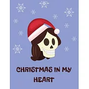 Christmas in my heart: Christmas Notebook - Holiday Planner- Black Paper Journal With Lined Black Pages - 8.5x11 Size - 100 pages - Soft Matt