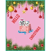 Hello Christmas: Christmas Notebook - Holiday Planner- Black Paper Journal With Lined Black Pages - 8.5x11 Size - 100 pages - Soft Matt