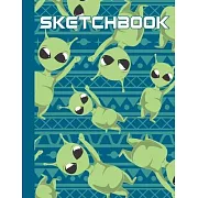 Sketchbook: Cool Blank Notebook for Sketching and Picture Space with Funny and Cute Aliens, Unlined Paper Book for Drawing, Journa