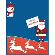 Merry Christmas: Cute Christmas 8.5x11 Lined writing notebook journal for christmas lists, planning, menus, gifts, and more; Christmas