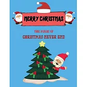 The Magic Of Christmas Never End: Christmas Notebook - Holiday Planner- Black Paper Journal With Lined Black Pages - 8.5x11 Size - 100 pages - Soft Ma