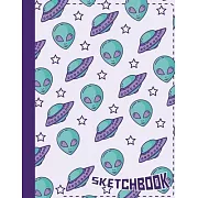 Sketchbook: Cool Blank Notebook for Sketching and Picture Space with Aliens, Stars and Spaceships, Unlined Paper Book for Drawing,