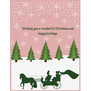 Wishing You A Wonderful Christmas And Happy Holiday: Christmas Notebook - Holiday Planner- Black Paper Journal With Lined Black Pages - 8.5x11 Size -