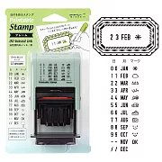 MIDORI 迴轉日期印章- 花框