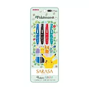 【SHOWA NOTE】ZEBRA SARASA 0.4鋼珠筆四色組 ‧ 寶可夢B