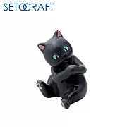 【日本正版授權】貓咪造型 陶瓷眼鏡架 擺飾 眼鏡收納架/陶瓷置物架 SETOCRAFT - 黑貓