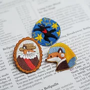 【 Hello Studio 你好工作室 】狐吉博物館 Huchii Museum｜刺繡別針組