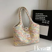 【Hera 赫拉】日系彩虹條紋毛絨肩背包 H114070705 粉色