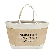 E.City_復古棉麻購物袋大方包 黃