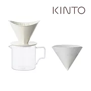 KINTO / OCT八角濾杯玻璃下壺二件組(2杯)- 白
