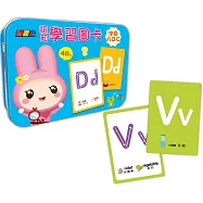 忍者兔認知學習圖卡：字母ABC【40張雙面全彩圖卡+收納鐵盒】