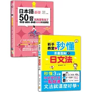 日本語50音及文法入門暢銷套書：日本語50音別再鬧彆扭了—學發音、練假名、趣味圖，最有梗的日語教室+新手最愛!秒懂漫畫圖解日文法!(25K+MP3+QR碼線上音檔〈50音〉)