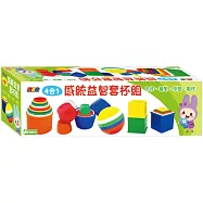 忍者兔四合一感統益智套杯組【方杯、桶型、球形、圓杯】