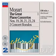 Mozart: Great Piano Concertos Vol.1 Nos.19,20,21,23,24 2 Concert Rondos / Alfred Brendel & Sir Neville Marriner(莫札特 : 偉大鋼琴協奏曲 第一輯 / 布蘭德爾 (鋼琴) / 馬利納 (指揮) 聖馬丁室內樂團)