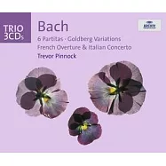 Bach: 6 Partitas; Goldberg Variations; French Overture; Italian Concerto / Trevor Pinnock(巴哈：第一號到第六號組曲、法國序曲、義大利協奏曲、郭德堡變奏曲 / 平諾克，大鍵琴)