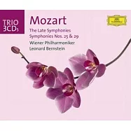 MOZART: The Late Symphonies (Nos. 35 - 41) + Nos. 25; 29 / Wiener Philharmoniker & Leonard Bernstein(莫札特：交響曲25、29、35號《哈夫納》、36號《林茲》、37、38號《布拉格》、39、40、41號《朱彼得》/ 伯恩斯坦指揮維也納愛樂管弦樂團)