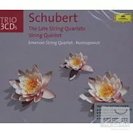 舒伯特《羅沙蒙》、《死與少女》、《弦樂五重奏》/ 艾默森四重奏 / 羅斯托波維契(SCHUBERT: The Late Quartets; Quintet / Emerson String Quartet / Mstislav Rostropovich)