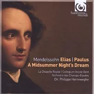Mendelssohn: Elias; Paulus; A Midsummer Night’s Dream / Philippe Herreweghe ( 5CD )(孟德爾頌：仲夏夜之夢、聖保羅、伊利亞 / 菲利浦.赫爾維格指揮 ( 5CD ))