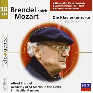 莫札特: 鋼琴協奏曲，第5-27號 / 布蘭德爾 / 鋼琴 (10CD)(Mozart : Die Klavierkonzerte, No.5-27 / Alfred Brendel / Sir Neville Marriner / Academy of St. Martin In The Fields)