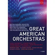 偉大的美國樂團─波士頓交響樂團、 芝加哥交響樂團、紐約愛樂、克里夫蘭管弦樂團與費城管弦樂團 (11DVD) / 巴倫波因&布列茲&蕭提〈指揮〉芝加哥交響樂團 伯恩斯坦〈指揮〉波士頓交響樂團 馬捷爾〈指揮〉紐約愛樂 奧曼第〈指揮〉費城管弦樂團 魏瑟─莫斯特〈指揮〉克里夫蘭管弦樂(Great American Orchestras)