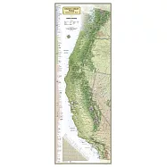 National Geographic: Pacific Crest Trail Wall Map in Gift Box Wall Map (18 X 48 Inches)