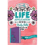 Girls Life Application Study Bible: New Living Translation, Purple / Teal Flower, Leatherlike