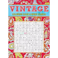 Vintage Coloring Book & Word Search