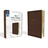 NIV, Holy Bible, Soft Touch Edition, Imitation Leather, Brown, Comfort Print