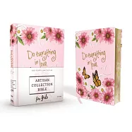 Niv, Artisan Collection Bible for Girls, Cloth Over Board, Pink Daisies, Designed Edges Under Gilding, Red Letter Edition, Comfort Print