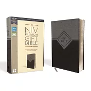 Niv, Premium Gift Bible, Leathersoft, Black/Gray, Red Letter Edition, Comfort Print