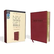 Niv, Premium Gift Bible, Leathersoft, Burgundy, Red Letter Edition, Comfort Print