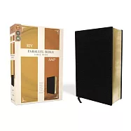 KJV, Amplified, Parallel Bible, Large Print, Bonded Leather, Black, Red Letter Edition: Two Bible Versions Together for Study and Comparison